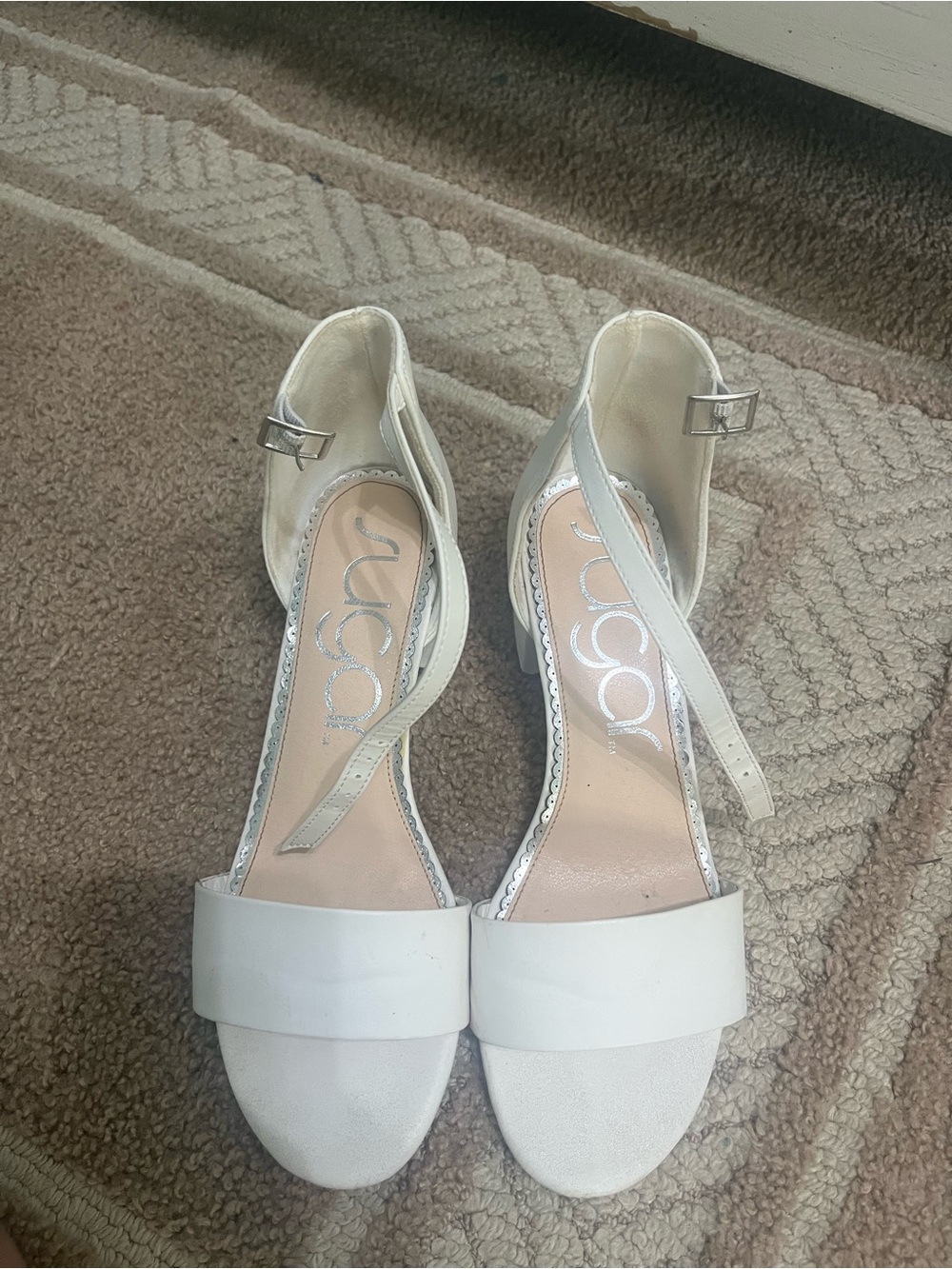 White Ankle-Strap Sandals by